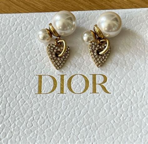 dior ohrringe herz perlen|Dior perlenohrringe.